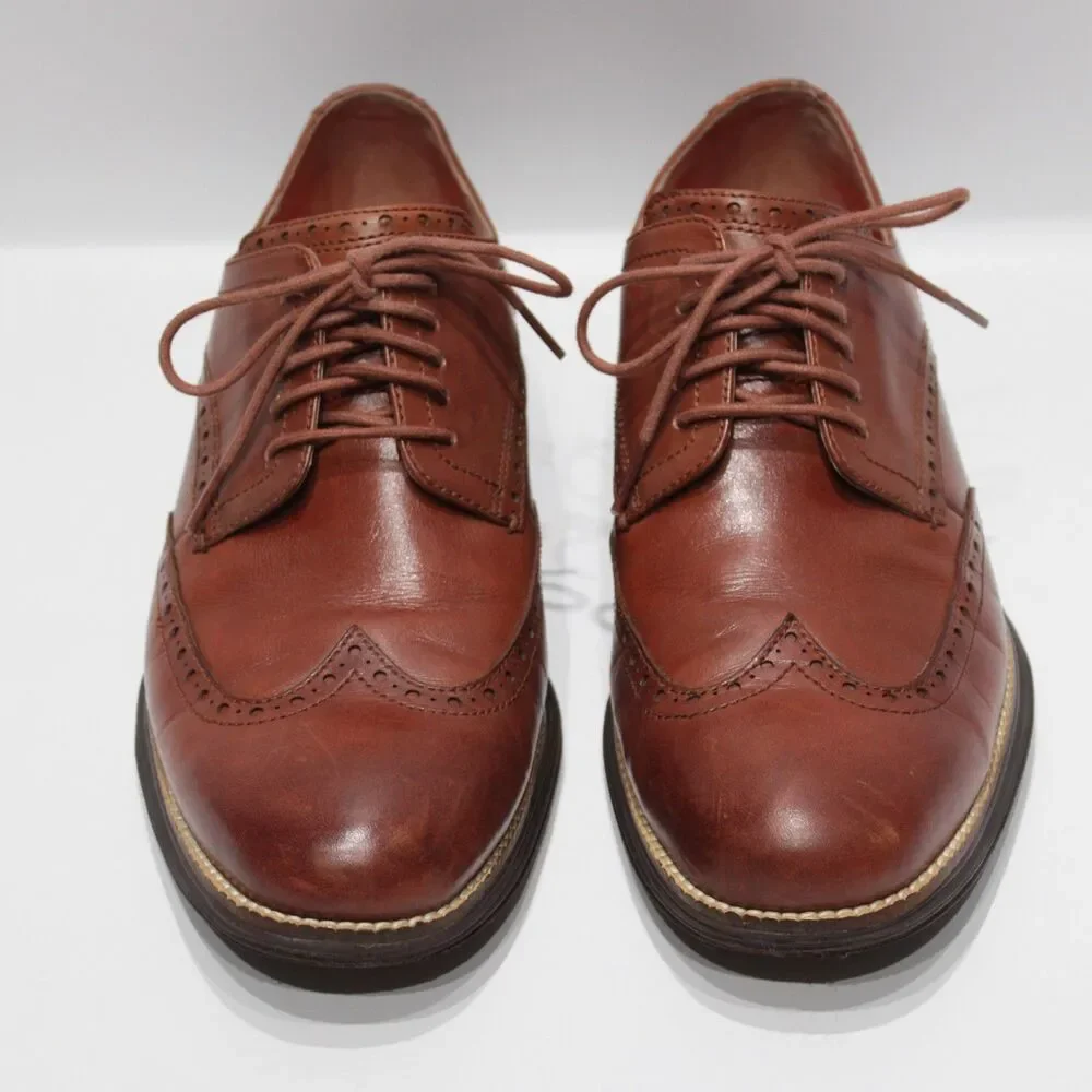Cole Haan Original Grand Wingtip Oxford Shoes Brown Leather Men Size 10.5M - Picture 6 of 16